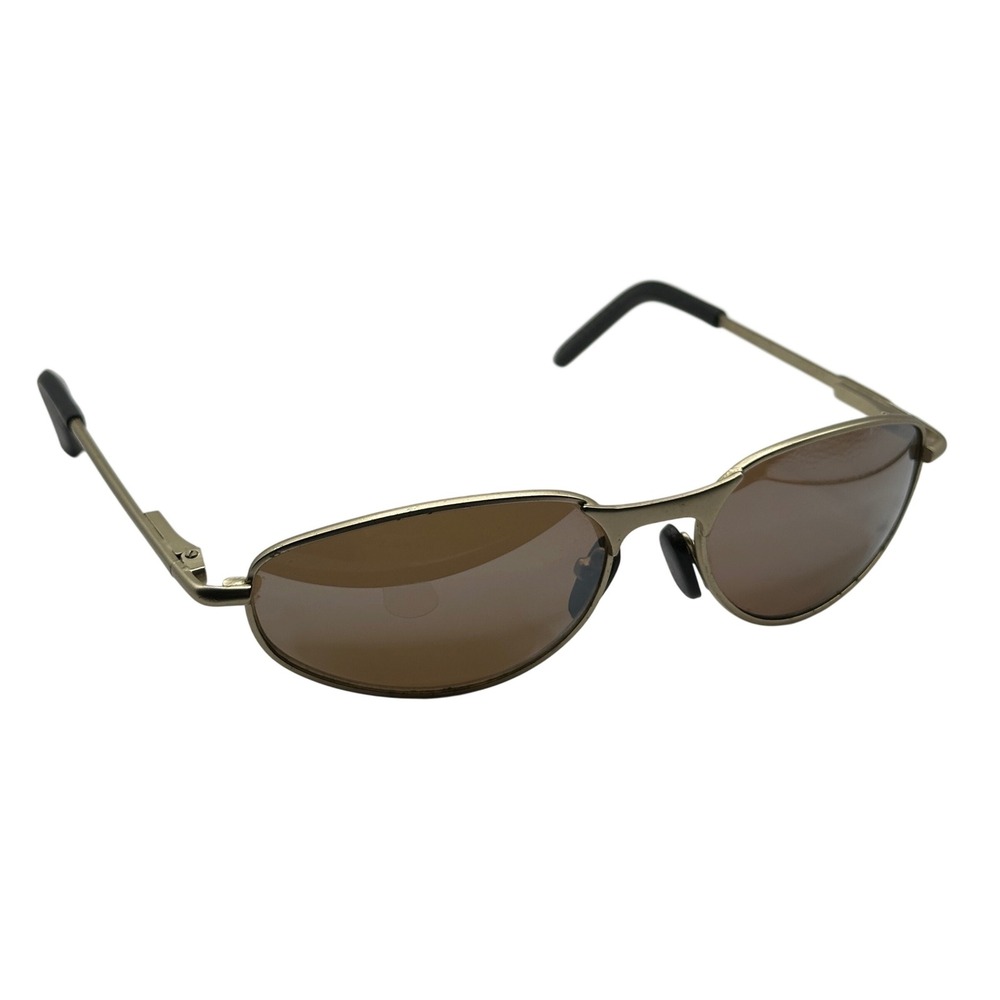 Foster Grant Eraser Mens Gold Tone Metal Frame Brown Lens Sunglasses 1131